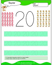 okul öncesi 1 sayısı çizgi çalışması